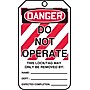 Accuform 5 3/4" x 3 1/4" PF-Cardstock Lockout Tag "DANGER..OPERATE", Red/Black On White, 25/Pack (MLT400CTP)~#|#~s0784692_sc7