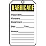 Accuform 5 3/4" x 3 1/4" PF-Cardstock Barricade Tag "BARRICADE", Yellow/Black On White, 25/Pack (TAB101CTP)~#|#~s0784749_sc7