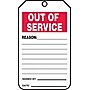 Accuform 5 3/4" x 3 1/4" RP-Plastic Status Tags "OUT..", Red/Black On White, 25/Pack (TRS243PTP)~#|#~s0784781_sc7