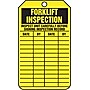 Accuform 5 3/4" x 3 1/4" RP-Plastic Status Tags "FORKLIFT..", Black On Yellow, 25/Pack (TRS305PTP)~#|#~s0784782_sc7