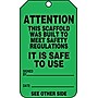 Accuform 5 3/4" x 3 1/4" RP-Plastic Safety Tags "ATTENTION..", Black On Green, 25/Pack (TRS328PTP)~#|#~s0784791_sc7