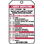 Accuform 5 3/4" x 3 1/4" PF-Cardstock Ladder Status Tag "LADDER..", Red/Black On White, 25/Pack (TRS340CTP)~#|#~s0784793_sc7