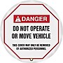 Accuform 24" Vinyl ANSI Steering Wheel Cover "DANGER DO NOT OPERATE..", Black/Red On White (KDD736)~#|#~s0789000_sc7