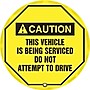 Accuform 20" Steering Wheel Message Cover "CAUTION THIS VEHICLE IS BEING..", Black On Yellow (KDD727)~#|#~s0789002_sc7