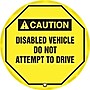 Accuform 20" Steering Wheel Message Cover "CAUTION DISABLED VEHICLE..", Black On Yellow (KDD728)~#|#~s0789003_sc7