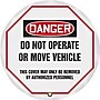 Accuform 20" Vinyl OSHA Steering Wheel Cover "DANGER DO NOT OPERATE..", Black/Red On White (KDD824)~#|#~s0789005_sc7