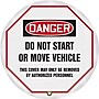 Accuform 16" Vinyl OSHA Steering Wheel Cover "DANGER DO NOT START..", Black/Red On White (KDD814)~#|#~s0789006_sc7