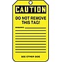 Accuform 5 3/4" x 3 1/4" Plastic Blank Front Safety Tags "CAUTION..", Black On Yellow, 25/Pack (MDT623PTP)~#|#~s0791923_sc7