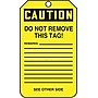 Accuform 5 3/4" x 3 1/4" PF-Cardstock Safety Tags "CAUTION UNSAF..", Black On Yellow, 25/Pack (MDT626CTP)~#|#~s0791925_sc7