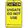 Accuform 5 3/4" x 3 1/4" PF-Cardstock Safety Tags "CAUTION UNSAF..", Black On Yellow, 25/Pack (MDT626CTP)~#|#~s0791926_sc7