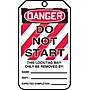Accuform 5 3/4" x 3 1/4" PF-Cardstock Lockout Tag "DANGER DO NOT START", Red/Black On White, 25/Pack (MLT403CTP)~#|#~s0791930_sc7