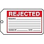 Accuform 5 3/4" x 3 1/4" RP-Plastic Production Tags "REJECTED", Red/Black On White, 25/Pack (MMT300PTP)~#|#~s0791932_sc7