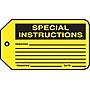 Accuform 5 3/4" x 3 1/4" RP-Plastic Production Control Tag "SPECIAL..", Black On Yellow, 25/Pack (MMT307PTP)~#|#~s0791935_sc7