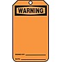 Accuform 5 3/4" x 3 1/4" Cardstock Blank Front & Back Tags "WARNING", Black On Orange, 25/Pack (MWGT205CTP)~#|#~s0791942_sc7