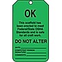 Accuform 5 3/4" x 3 1/4" PF-Cardstock Scaffold Status Tags "OK THIS..", Black On Green, 25/Pack (TSS103CTP)~#|#~s0791946_sc7