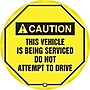 Accuform 20" Steering Wheel Message Cover "CAUTION THIS VEHICLE IS BEING..", Black On Yellow (KDD727)~#|#~s0810205_sc7