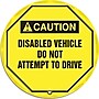 Accuform 20" Steering Wheel Message Cover "CAUTION DISABLED VEHICLE..", Black On Yellow (KDD728)~#|#~s0810211_sc7