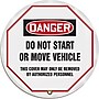 Accuform 16" Vinyl OSHA Steering Wheel Cover "DANGER DO NOT START..", Black/Red On White (KDD814)~#|#~s0810219_sc7