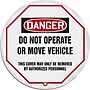 Accuform 24" Vinyl OSHA Steering Wheel Cover "DANGER DO NOT OPERATE..", Black/Red On White (KDD832)~#|#~s0810221_sc7