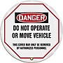 Accuform 16" Vinyl OSHA Steering Wheel Cover "DANGER DO NOT OPERATE..", Black/Red On White (KDD811)~#|#~s0810225_sc7