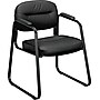 HON Sled Base Guest Chair, Fixed Arms, Black SofThread Leather (BSXVL653SB11)~#|#~s0811422_sc7