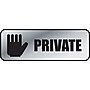 Brushed Metal Office Sign, PRIVATE, 9 x 3, Silver~#|#~s0815202_sc7