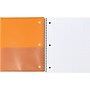 Staples Accel Durable Poly Cover Notebook, 8-1/2" x 11", College Ruled, Orange, 12/Pack~#|#~s0818086_sc7