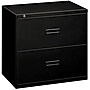 HON Lateral File, 2 Drawers, Molded Pull, 36"W, Black Finish (BSX482LP)~#|#~s0835736_sc7