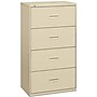 HON 4 Drawers Lateral File Cabinet, Letter/Legal, Putty, 36"W (BSX484LL)~#|#~s0835737_sc7