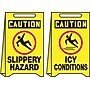 Accuform Signs® Slip-Gard™ CAUTION SLIPPERY HAZARD.. Reversible Fold-Ups, Red/Black/Yellow, 20"x12"~#|#~s0869918_sc7