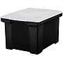 Storex Storage Plastic File Tote with Comfort Grips, Letter/Legal Size, Black/Clear (61528U01C)~#|#~s0870700_sc7