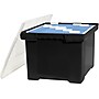 Storex Storage Plastic File Tote with Comfort Grips, Letter/Legal Size, Black/Clear (61528U01C)~#|#~s0870702_sc7