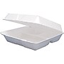Dart® Square 3-Comp Foam Hinged Carryout Container 8.5”, White, 200/Carton (85HT3R)~#|#~s0909171_sc7