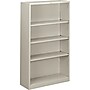 HON Brigade 4-Shelf Metal Bookcase, 59"H x 34 1/2"W x 12.63"D, Light Gray (S60ABCQ)~#|#~s0941001_sc7