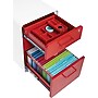 Poppin Stow File Cabinet Rolling Fully Loaded 3-Drawer, White + Red (101058)~#|#~s0948581_sc7