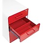 Poppin Stow File Cabinet Rolling Fully Loaded 3-Drawer, White + Red (101058)~#|#~s0948583_sc7