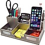 Victor Technology Wood Desk Organizer with Smart Phone Holder, Classic Silver, 5.5" x 10.4" x 3.5"~#|#~s0951554_sc7