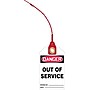 Accuform Loop 'n Lock Tie Tags, DANGER OUT OF SERVICE, RP-Plastic, 10/Pack (TAK611)~#|#~s0952541_sc7