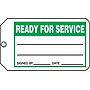 Accuform Production Control Tag, READY FOR SERVICE, 5¾" x 3¼", RP-Plastic, 25/Pack (MMT327PTP)~#|#~s0952687_sc7