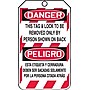 Accuform Bilingual Tag; DANGER THIS LOCK TO BE REMOVED ONLY BY PERSON 5¾"x3¼" Plastic, 25/Pack (MSPT505PTP)~#|#~s0952737_sc7