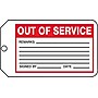 Accuform Production Control Tag, OUT OF SERVICE, 5 3/4" x 3 1/4", RP-Plastic, 25/Pack (MMT329PTP)~#|#~s0952745_sc7