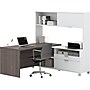 Bestar Pro-Linea 71"W L-Desk with Hutch, White & Bark Grey (120882-47)~#|#~s0968755_sc7