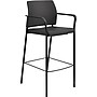 HON Accommodate Cafe Stool, Fixed Arms, Black Fabric, Textured Black Frame (HONSCS2FECU10B)~#|#~s0972396_sc7