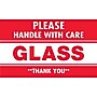 Tape Logic Labels, "Glass - Please Handle With Care", 3" x 5", Red/White, 500/Roll~#|#~s0979719_sc7