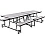 National Public Seating Laminate Mobile Fixed Bench Cafeteria Table, 56"D x 145"W, Gray (MTFB12GY)~#|#~s0993257_sc7