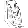 Azar Brochure Holder, 4.25" x 10", Vertical, Table Top, Clear, Plastic, 2/Pack (252388)~#|#~s1023833_sc7