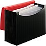 Smead Plastic Accordian File, 12 Pockets, Letter Size, Red/Black  (70866)~#|#~s1050044_sc7