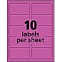 Avery High Visibility Laser Shipping Labels, 2" x 4", Neon Magenta, 10/Sheet, 100 Sheets/Pack (5974)~#|#~s1063661_sc7