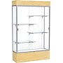 Ghent Reliant 48"W x 80"H x 16"D Lighted Floor Case, White Back, Satin Finish, Lt. Oak Vinyl Base~#|#~s1068043_sc7