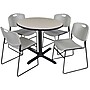 Regency Seating Cain 42" Round Breakroom Table- Maple & 4 Zeng Stack Chairs- Grey~#|#~s1076287_sc7